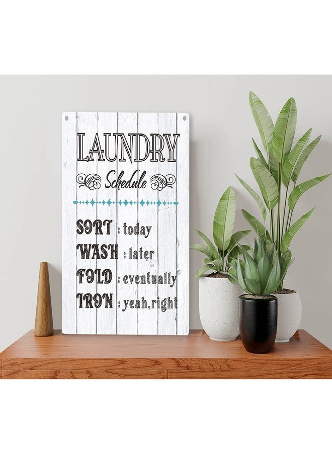 FREHVN Rustic Laundry Schedule Wood Sign the Laundry Rules Wooden Signs Rustic Hanging Plaque Home Wall Art "8 x 10", Perfect Sign Wall Decor for Bathroom Laundry Room - Image 4